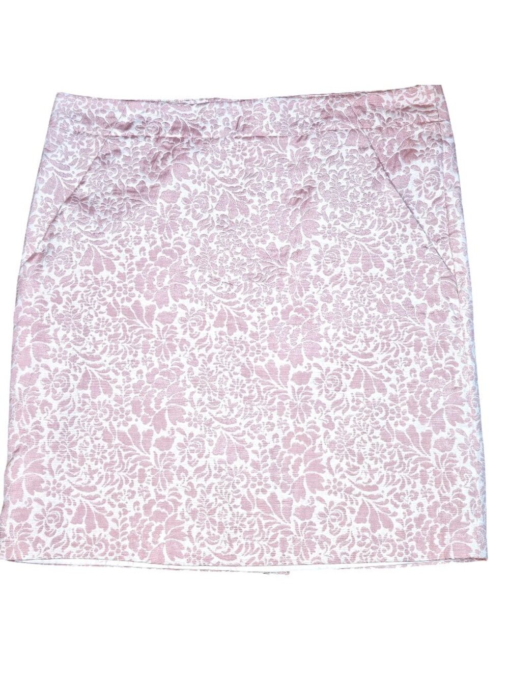 Woman's Old Navy cottagecore grannychic pastel pink and white floral midi skirt